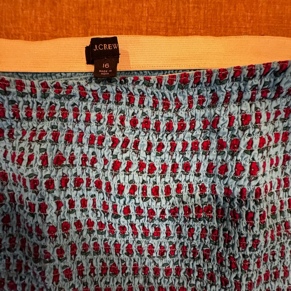 J.Crew Blue and Red Textured Skirt